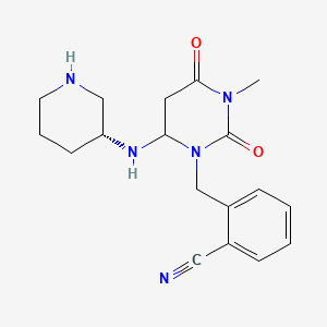 2-[[3-methyl-2,4-dioxo-6-[[(3R)-piperidin-3-yl]amino]-1,3-diazinan-1-yl]methyl]benzonitrile