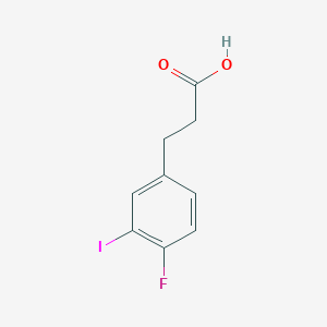 molecular formula C9H8FIO2 B12329102 Benzenepropanoic acid, 4-fluoro-3-iodo- 