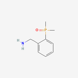 molecular formula C9H14NOP B12329145 Benzenemethanamine, 2-(dimethylphosphinyl)- 