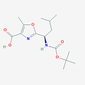 2-{(1R)-1-[(tert-butoxycarbonyl)amino]-3-methylbutyl}-5-methyl-1,3-oxazole-4-carboxylic acid