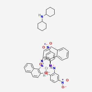 chromium(3+);N-cyclohexylcyclohexanamine;hydron;1-[(5-nitro-2-oxidophenyl)diazenyl]naphthalen-2-olate