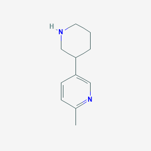 molecular formula C11H16N2 B12329198 2-Methyl-5-(piperidin-3-yl)pyridine 