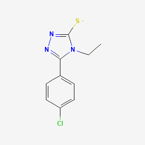 molecular formula C10H9ClN3S- B12329236 5-(4-Chlorophenyl)-4-ethyl-1,2,4-triazole-3-thiolate 