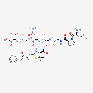molecular formula C43H66N10O12S B1232934 Benzylpenicilloyl-heptapeptide CAS No. 80976-69-8