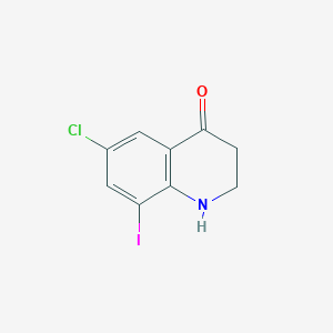 molecular formula C9H7ClINO B12329346 4(1H)-Quinolinone, 6-chloro-2,3-dihydro-8-iodo- 