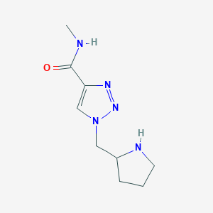 molecular formula C9H15N5O B12329347 N-methyl-1-[(pyrrolidin-2-yl)methyl]-1H-1,2,3-triazole-4-carboxamide 