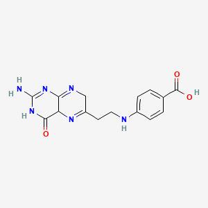 molecular formula C15H16N6O3 B12329396 Benzoic acid, 4-[[2-(2-amino-3,4,7,8-tetrahydro-4-oxo-6-pteridinyl)ethyl]amino]- 