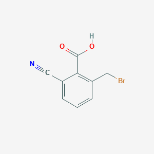 molecular formula C9H6BrNO2 B12329435 2-(Bromomethyl)-6-cyanobenzoic acid 