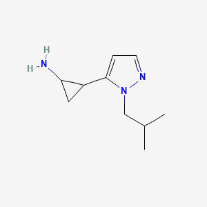 molecular formula C10H17N3 B12329445 2-[1-(2-methylpropyl)-1H-pyrazol-5-yl]cyclopropan-1-amine 