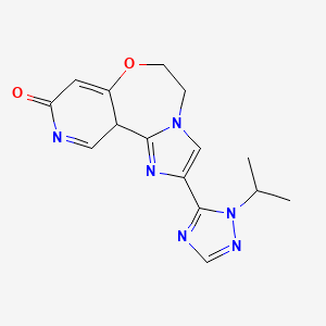 molecular formula C15H16N6O2 B12329505 Imidazo[1,2-d]pyrido[3,4-f][1,4]oxazepin-9(10H)-one, 5,6-dihydro-2-[1-(1-methylethyl)-1H-1,2,4-triazol-5-yl]- 