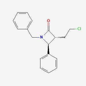 molecular formula C18H18ClNO B12329558 (3R,4S)-1-benzyl-3-(2-chloroethyl)-4-phenylazetidin-2-one 