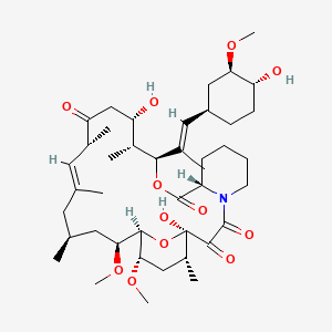 molecular formula C42H67NO12 B1232958 (1R,9S,12S,13R,14S,17R,18E,21S,23S,24R,25S,27R)-1,14-Dihydroxy-12-[(E)-1-[(1R,3R,4R)-4-hydroxy-3-methoxycyclohexyl]prop-1-en-2-yl]-23,25-dimethoxy-13,17,19,21,27-pentamethyl-11,28-dioxa-4-azatricyclo[22.3.1.04,9]octacos-18-ene-2,3,10,16-tetrone CAS No. 104987-09-9