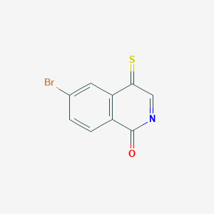 molecular formula C9H4BrNOS B12329591 6-Bromo-4-sulfanylideneisoquinolin-1-one 