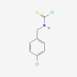 molecular formula C8H7Cl2NS B12329602 Carbamothioic chloride, (4-chlorophenyl)methyl-(9CI) 