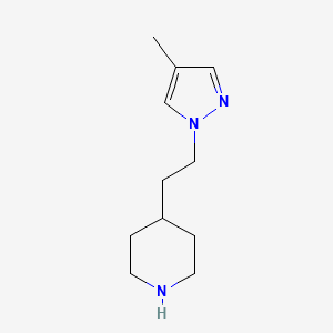 molecular formula C11H19N3 B12329604 4-(2-(4-methyl-1H-pyrazol-1-yl)ethyl)piperidine 