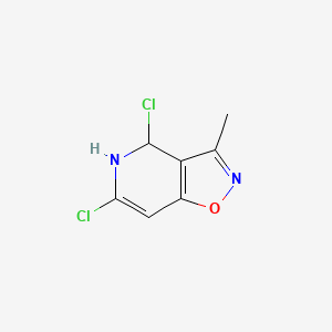 molecular formula C7H6Cl2N2O B12329613 Isoxazolo[4,5-c]pyridine, 4,6-dichloro-4,5-dihydro-3-methyl- 