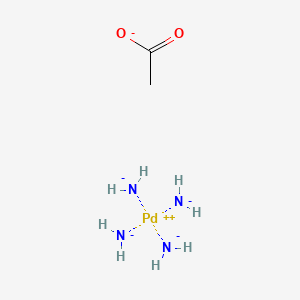 molecular formula C2H11N4O2Pd-3 B12329619 Azanide;palladium(2+);acetate 