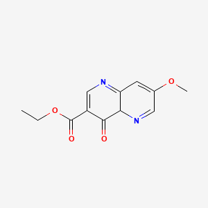 molecular formula C12H12N2O4 B12329642 1,5-Naphthyridine-3-carboxylic acid, 1,4-dihydro-7-methoxy-4-oxo-, ethyl ester 