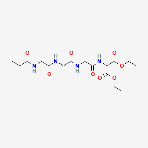 molecular formula C17H26N4O8 B12329653 Serine, N-(2-methyl-1-oxo-2-propen-1-yl)glycylglycylglycyl-O-ethyl-3-oxo-, ethyl ester 