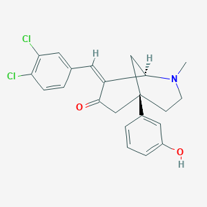 molecular formula C22H21Cl2NO2 B1232968 (1R,5R,8Z)-8-[(3,4-dichlorophenyl)methylidene]-5-(3-hydroxyphenyl)-2-methyl-2-azabicyclo[3.3.1]nonan-7-one 