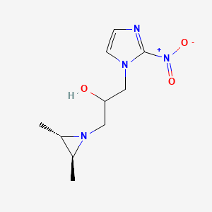 molecular formula C10H16N4O3 B1232971 1-[(2S,3S)-2,3-dimethylaziridin-1-yl]-3-(2-nitroimidazol-1-yl)propan-2-ol CAS No. 105027-78-9