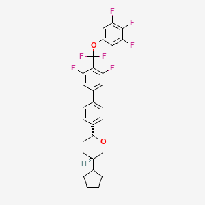 molecular formula C29H25F7O2 B12329742 2H-Pyran, 5-cyclopentyl-2-[4'-[difluoro(3,4,5-trifluorophenoxy)methyl]-3',5'-difluoro[1,1'-biphenyl]-4-yl]tetrahydro-, (2R,5R)-rel- 