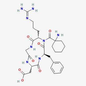 Cyclo(1-aminocyclohexanecarbonyl-L-arginylglycyl-L-alpha-aspartyl-D-phenylalanyl)