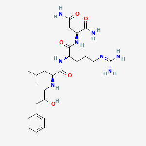 molecular formula C25H42N8O5 B12329797 L-Aspartamide, (alphaS)-alpha-hydroxybenzenepropanoyl-L-leucyl-L-arginyl-(9CI) 