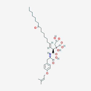 molecular formula C36H53NO10 B1232982 (S)-2-((E)-(S)-1-{(S)-1-Carboxy-2-[4-(3-methyl-but-2-enyloxy)-phenyl]-ethylcarbamoyl}-10-oxo-heptadec-2-enyl)-2-hydroxy-succinic acid 