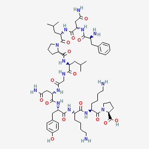 molecular formula C62H95N15O15 B12329831 L-Proline, L-phenylalanyl-L-asparaginyl-L-leucyl-L-prolyl-L-leucylglycyl-L-asparaginyl-L-tyrosyl-L-lysyl-L-lysyl- 