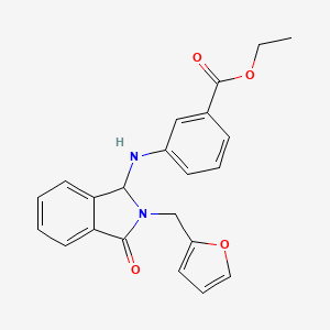 molecular formula C22H20N2O4 B1232991 3-[[2-(2-furanylmethyl)-3-oxo-1H-isoindol-1-yl]amino]benzoic acid ethyl ester 