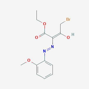 molecular formula C13H15BrN2O4 B12329911 Ethyl 4-bromo-2-[2-(2-methoxyphenyl)-hydrazin-1-ylidene]-3-oxobutanoate 