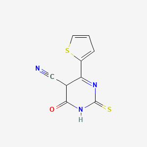 6-oxo-2-sulfanylidene-4-thiophen-2-yl-5H-pyrimidine-5-carbonitrile