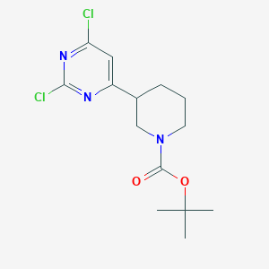 molecular formula C14H19Cl2N3O2 B12330012 tert-Butyl 3-(2,6-dichloropyrimidin-4-yl)piperidine-1-carboxylate CAS No. 1636884-12-2