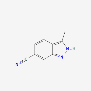 molecular formula C9H7N3 B12330024 3-methyl-1H-indazole-6-carbonitrile 