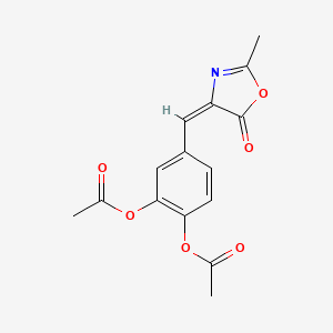 [2-acetyloxy-4-[(E)-(2-methyl-5-oxo-1,3-oxazol-4-ylidene)methyl]phenyl] acetate