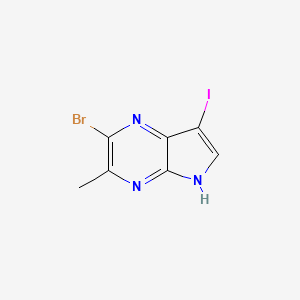 molecular formula C7H5BrIN3 B12330052 2-Bromo-7-iodo-3-methyl-5H-pyrrolo[2,3-b]pyrazine 