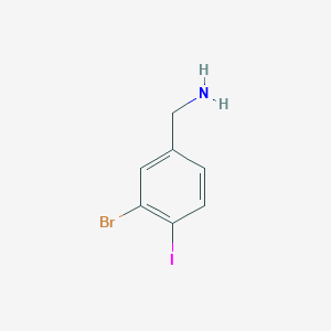 molecular formula C7H7BrIN B12330099 (3-Bromo-4-iodophenyl)methanamine 