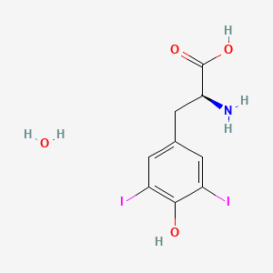 molecular formula C9H11I2NO4 B12330101 2-Amino-3-(4-hydroxy-3,5-diiodophenyl)propanoic acid hydrate 