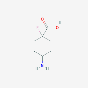 molecular formula C7H12FNO2 B12330310 4-Amino-1-fluorocyclohexane-1-carboxylic acid 