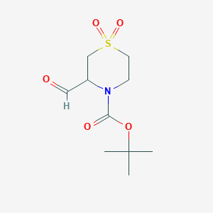 4-Thiomorpholinecarboxylic acid, 3-formyl-, 1,1-dimethylethyl ester, 1,1-dioxide