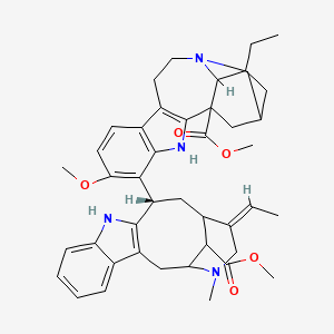 molecular formula C43H52N4O5 B1233037 methyl 17-ethyl-5-[(12S,15Z)-15-ethylidene-18-methoxycarbonyl-17-methyl-10,17-diazatetracyclo[12.3.1.03,11.04,9]octadeca-3(11),4,6,8-tetraen-12-yl]-6-methoxy-3,13-diazapentacyclo[13.3.1.02,10.04,9.013,18]nonadeca-2(10),4(9),5,7-tetraene-1-carboxylate 