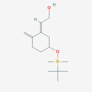 molecular formula C15H28O2Si B12330374 2-[5-(Tert-butyl-dimethyl-silyloxy)-2-methylene-cyclohexylidene]-ethanol 