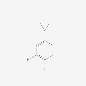 molecular formula C9H8F2 B12330389 1,2-Difluoro-4-cyclopropylbenzene 