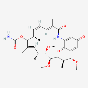 molecular formula C30H42N2O8 B1233039 [(4E,6Z,8S,10E,12R,13S,14R,16S,17R)-13,14,17-trimethoxy-4,8,10,12,16-pentamethyl-3,20,22-trioxo-2-azabicyclo[16.3.1]docosa-1(21),4,6,10,18-pentaen-9-yl] carbamate 