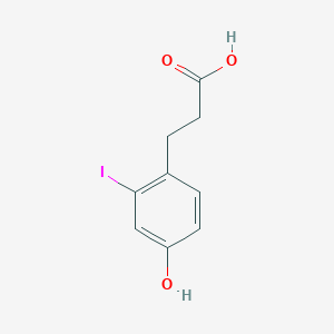 molecular formula C9H9IO3 B12330442 Benzenepropanoic acid, 4-hydroxy-2-iodo- 