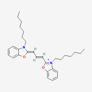 Benzoxazolium, 3-heptyl-2-(3-(3-heptyl-2(3H)-benzoxazolylidene)-1-propenyl)-
