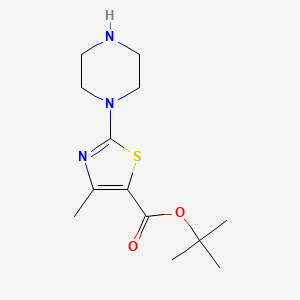 5-Thiazolecarboxylic acid, 4-methyl-2-(1-piperazinyl)-, 1,1-dimethylethyl ester