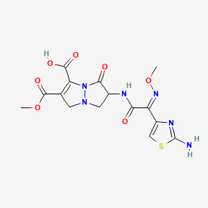 2-[[(2Z)-2-(2-amino-1,3-thiazol-4-yl)-2-methoxyiminoacetyl]amino]-6-methoxycarbonyl-3-oxo-2,7-dihydro-1H-pyrazolo[1,2-a]pyrazole-5-carboxylic acid