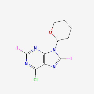 6-chloro-2,8-diiodo-9-(tetrahydro-2H-pyran-2-yl)-9H-purine